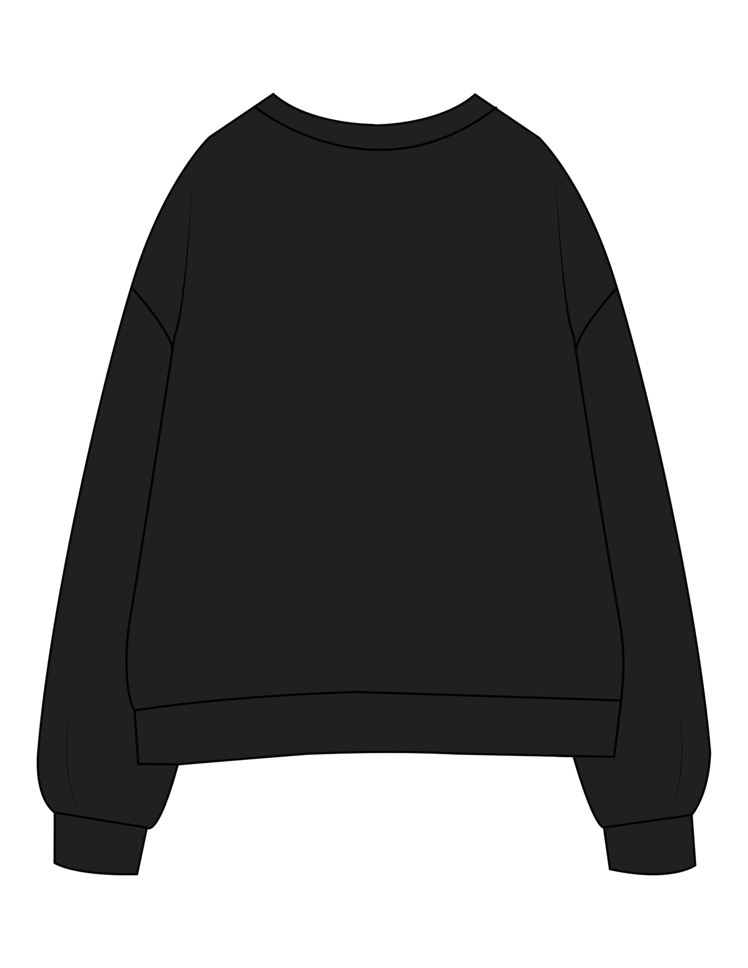 The Womens Crewneck - Black - ALTORA - Center Chest Stacked - Printed - Full Color