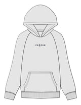 The Mens Hoodie - White Heather - Proper Brand Co - Center Chest - Embroidered - Puff - Black