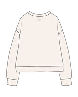 The Womens Heavyweight Crewneck - Off White - B Long Pilates - Center Chest & Back Center Neckline - Embroidered Forest Green