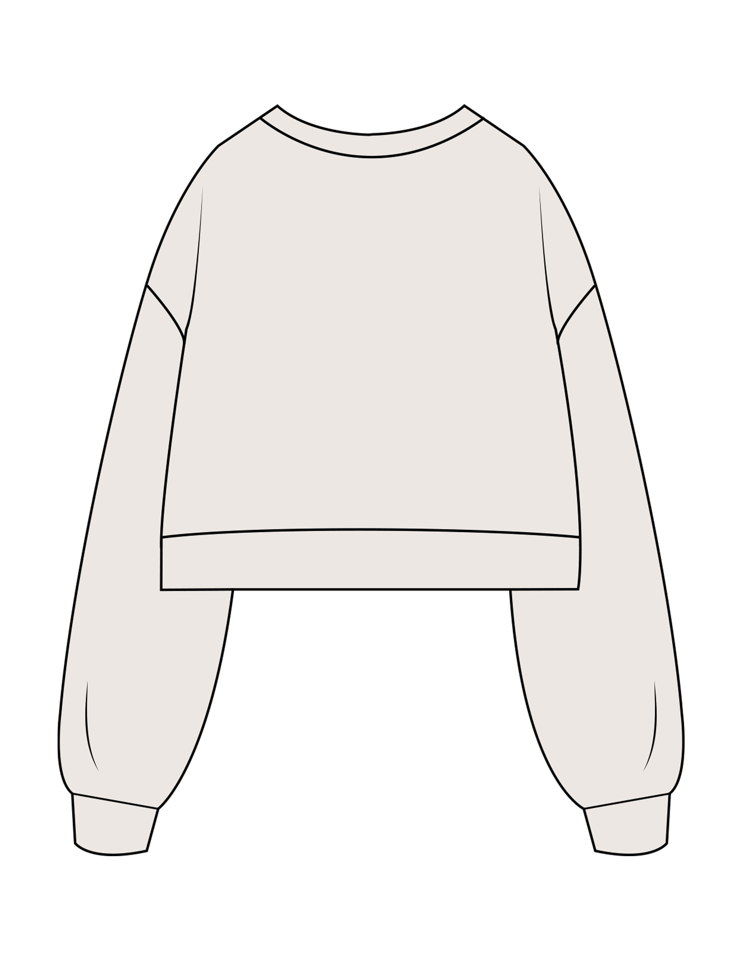 The Womens Crop Crewneck - Bone - XPLOREFIT - Left Sleeve - Printed - Full Color