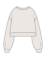 The Womens Crop Crewneck - Bone - XPLOREFIT - Left Sleeve - Printed - Full Color