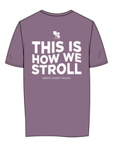 The Womens Tee - Mauve - Fit 4 Mom North County Inland - Center Chest Stacked & Back Stacked - Printed - White