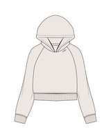 The Womens Crop Hoodie - Bone - Sōle - Front Neckline - Embroidered - Charcoal