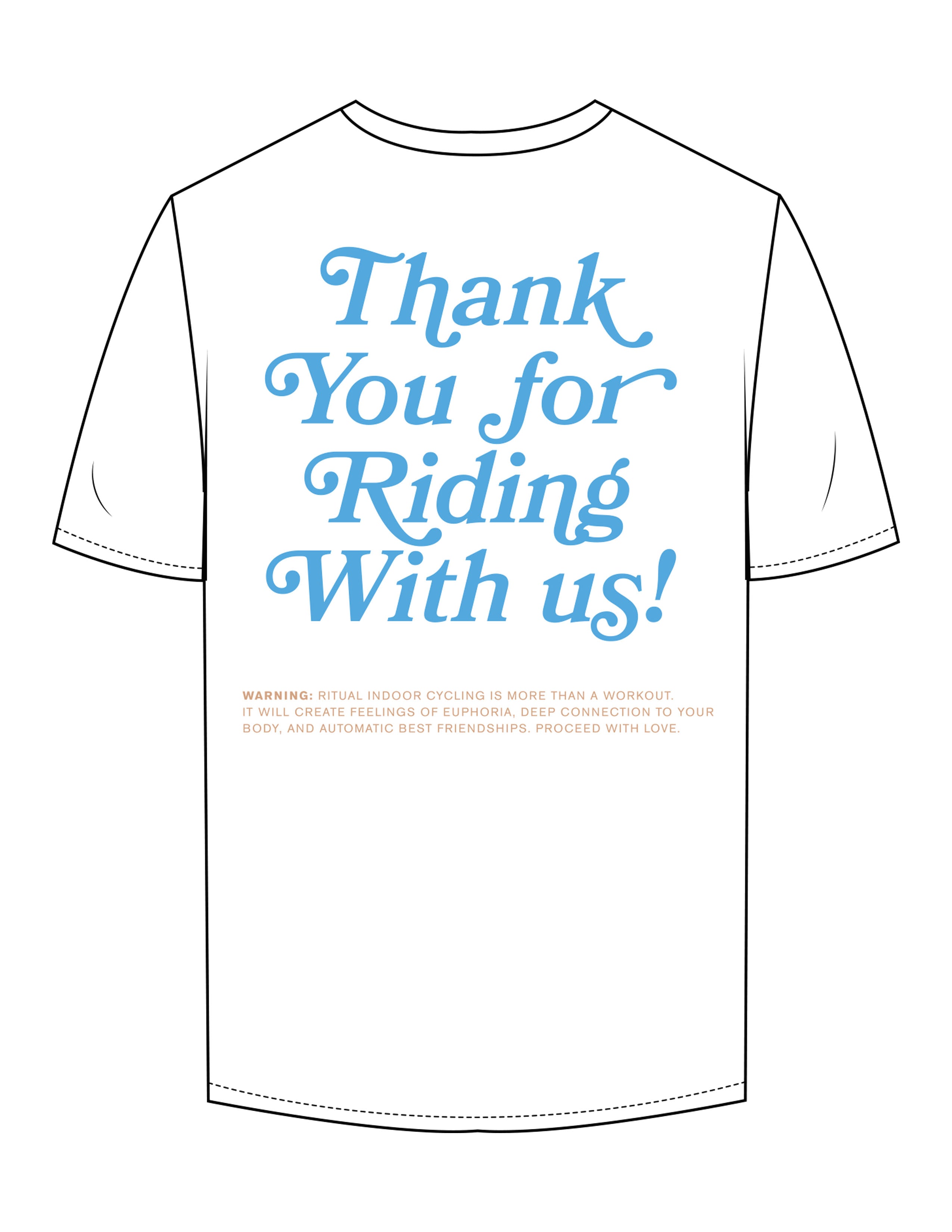 The Mens Tee - White - Ritual Indoor Cycling - Left Chest & Back Stacked - Printed - Full Color
