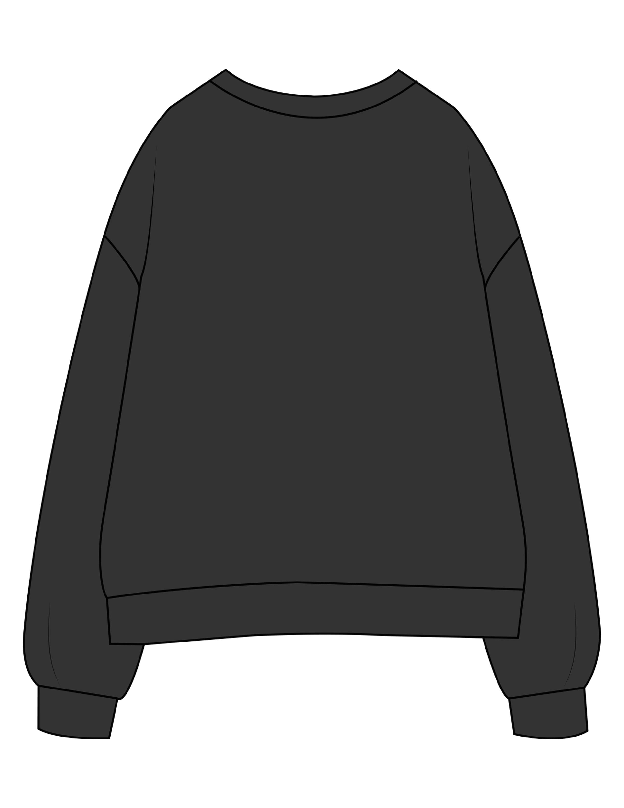 The Womens Crewneck - Washed Black - Club Pilates - Left Chest Stacked - Printed - White