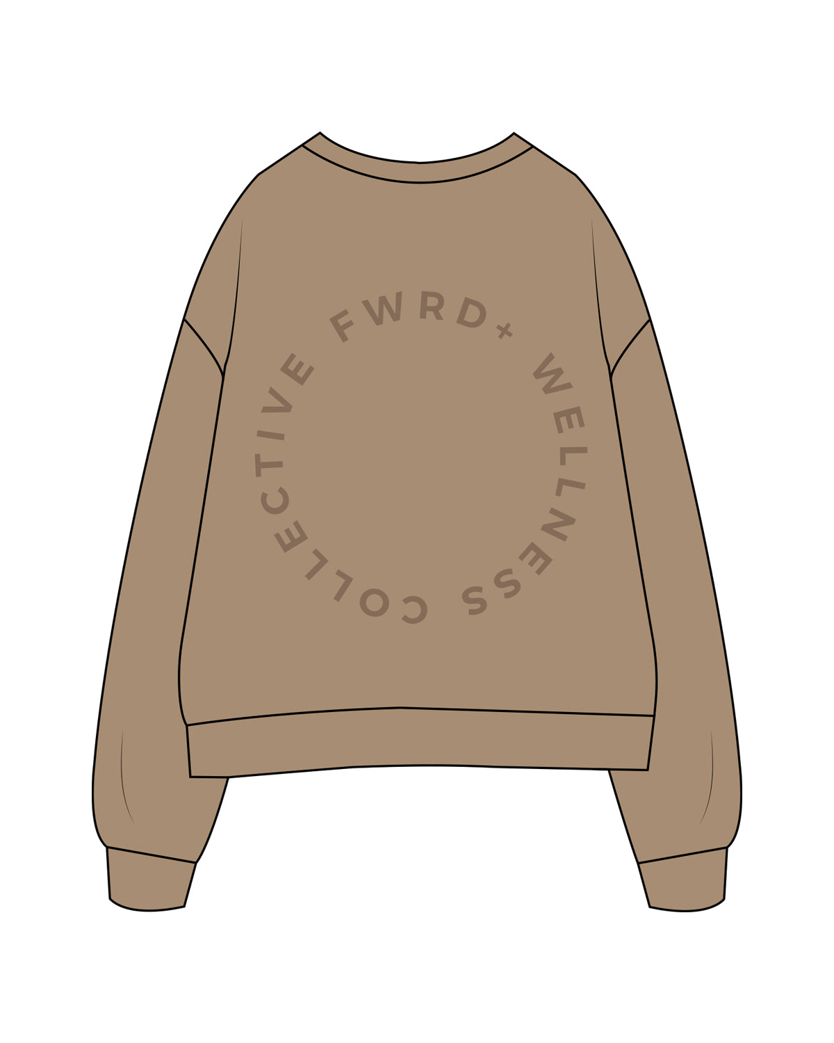 The Mens Crewneck - Sand - Paper Cut - Center Chest & Back Round - Tone on Tone