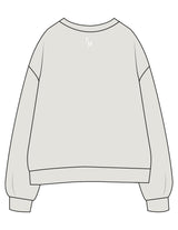 The Womens Crewneck - Washed Bone - PowerMixx - Chest Arc Stacked & Back Neckline - Right Wrist - Printed - Full Color