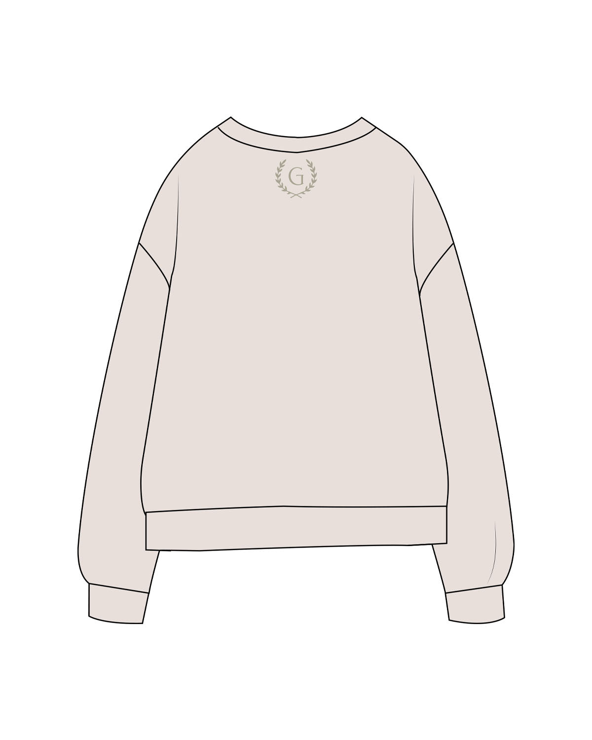 The Midweight Unisex Crewneck - Washed Ivory - Grove Pilates - Full Front Stacked & Back Neckline - Printed - Eucalyptus