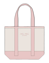 The Contrast Tote Bag - Natural / Light Pink - Helios - Front Body Stacked & Back Stacked - Printed - Full Color