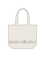 The Tote Bag - Natural - Facial Collective - Bottom Center - Printed - Gray