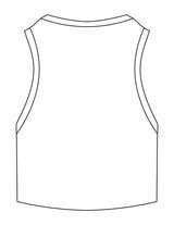 The Ribbed Crop Tank - White - The Don - Center Chest - EMB - Light Blue