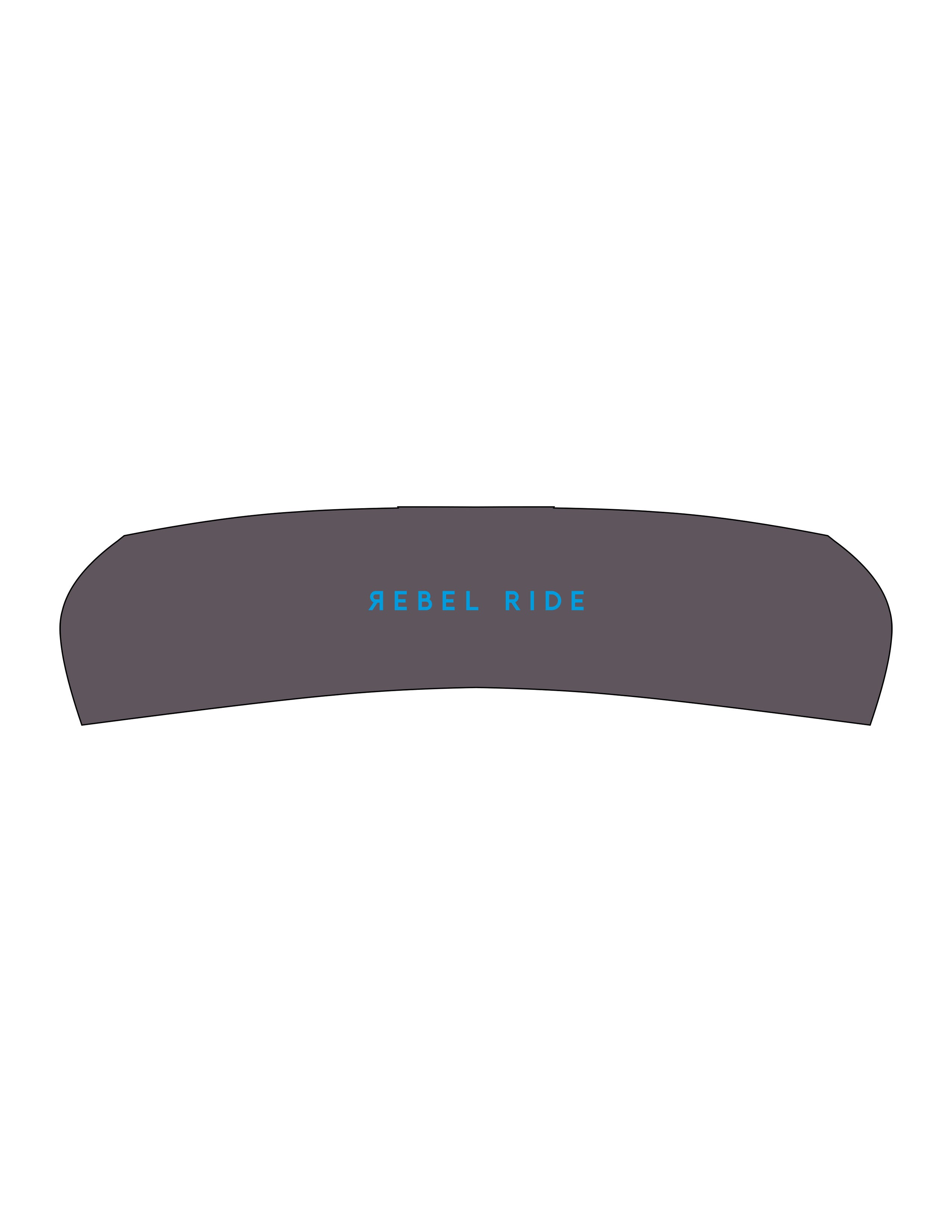 The Headband - Graphite - Rebel Ride - Center Chest - Printed - Blue