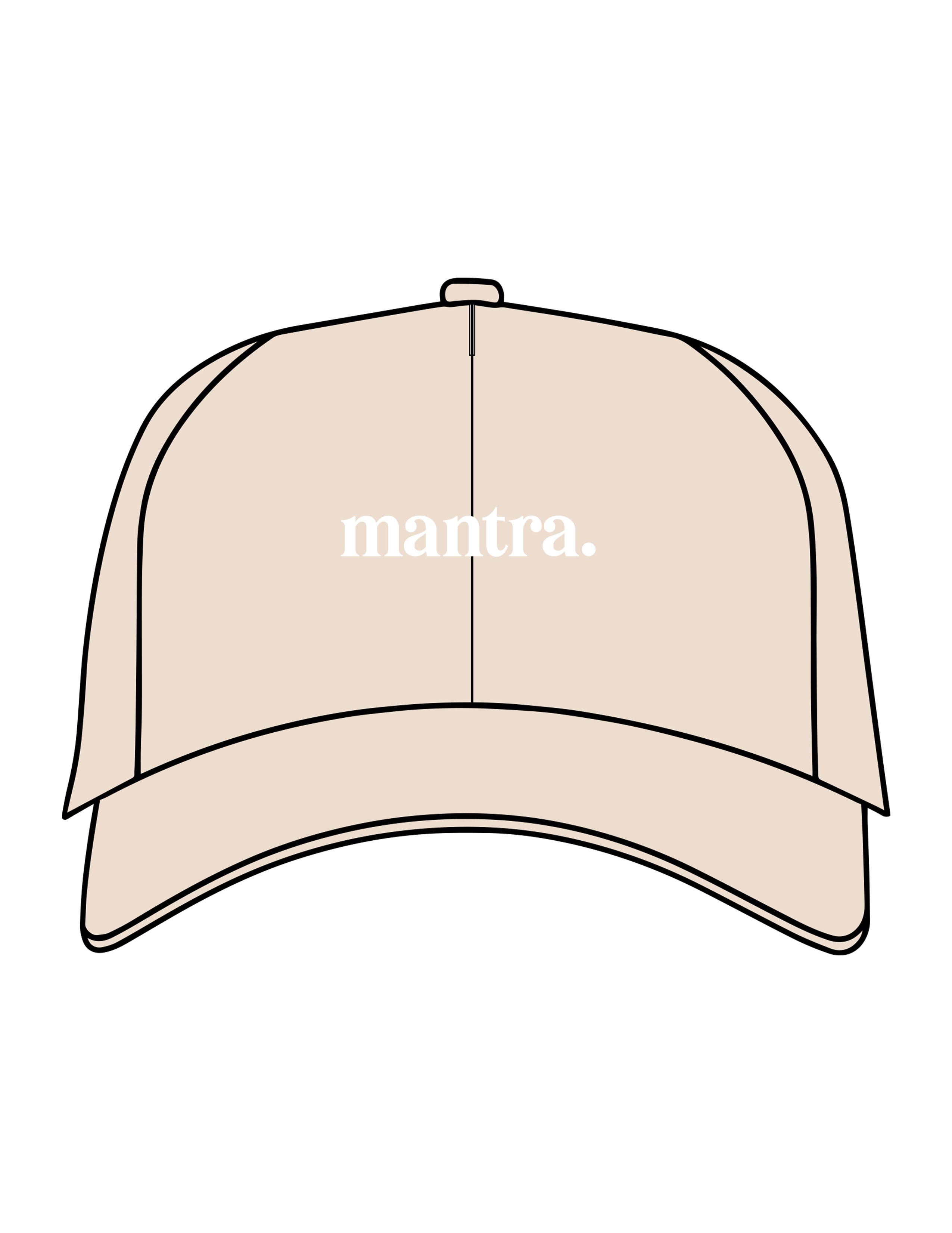 The Dad Hat - Stone - Mantra - Center Crown - EMB - White