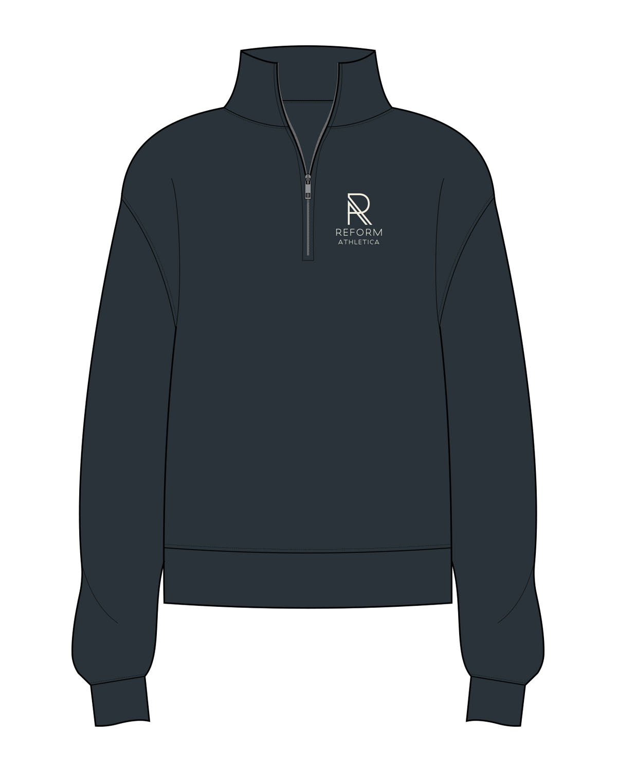 The Mens 1/4 Zip - Pine Green - Reform Athletica - Left Chest - Embroidered - Off White