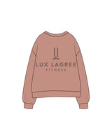 The Womens Crewneck - Clay - Lux Lagree - Left Chest & Center Back Stacked - Printed - Tone on Tone