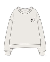 The Womens Crewneck - Bone - Studio 10 - Left Chest & Right Sleeve - Embroidered - Black