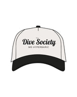 The Canvas Cap - Natural / Black - MD Hyperbaric - Center Crown Stacked "Dive Society" - Printed - Black