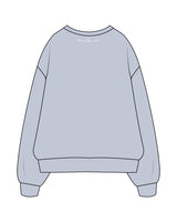 The Womens Crewneck - Powder - Mantra - Right Sleeve & Back Neckline - Printed - White