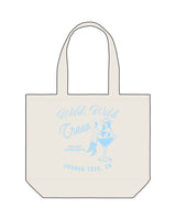The Zipper Tote Bag - Natural - BACH-SHE - Center - Crew - Printed - Blue