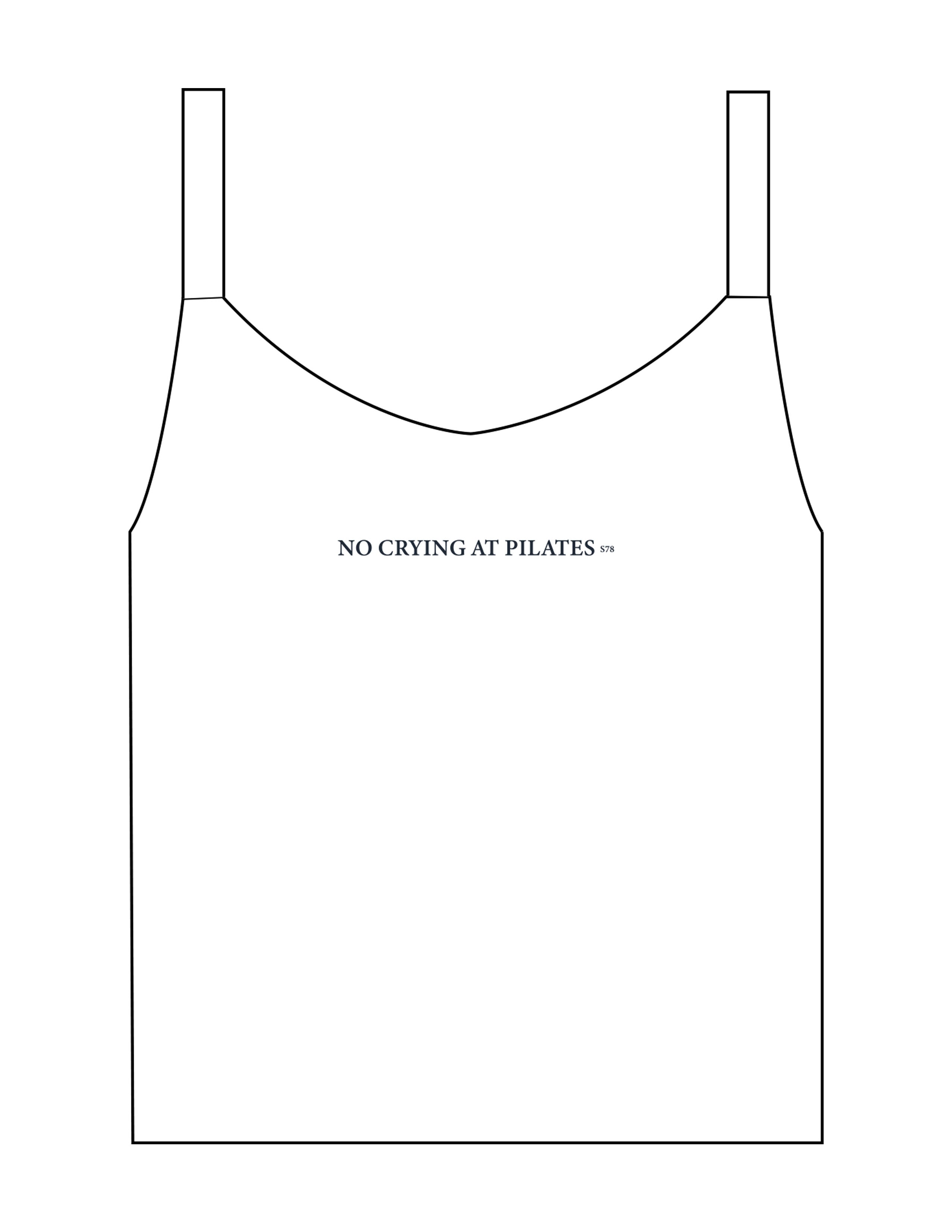 The Micro Rib Strappy Crop Tank - White - Studio 78 - Center Chest - Embroidered - Navy