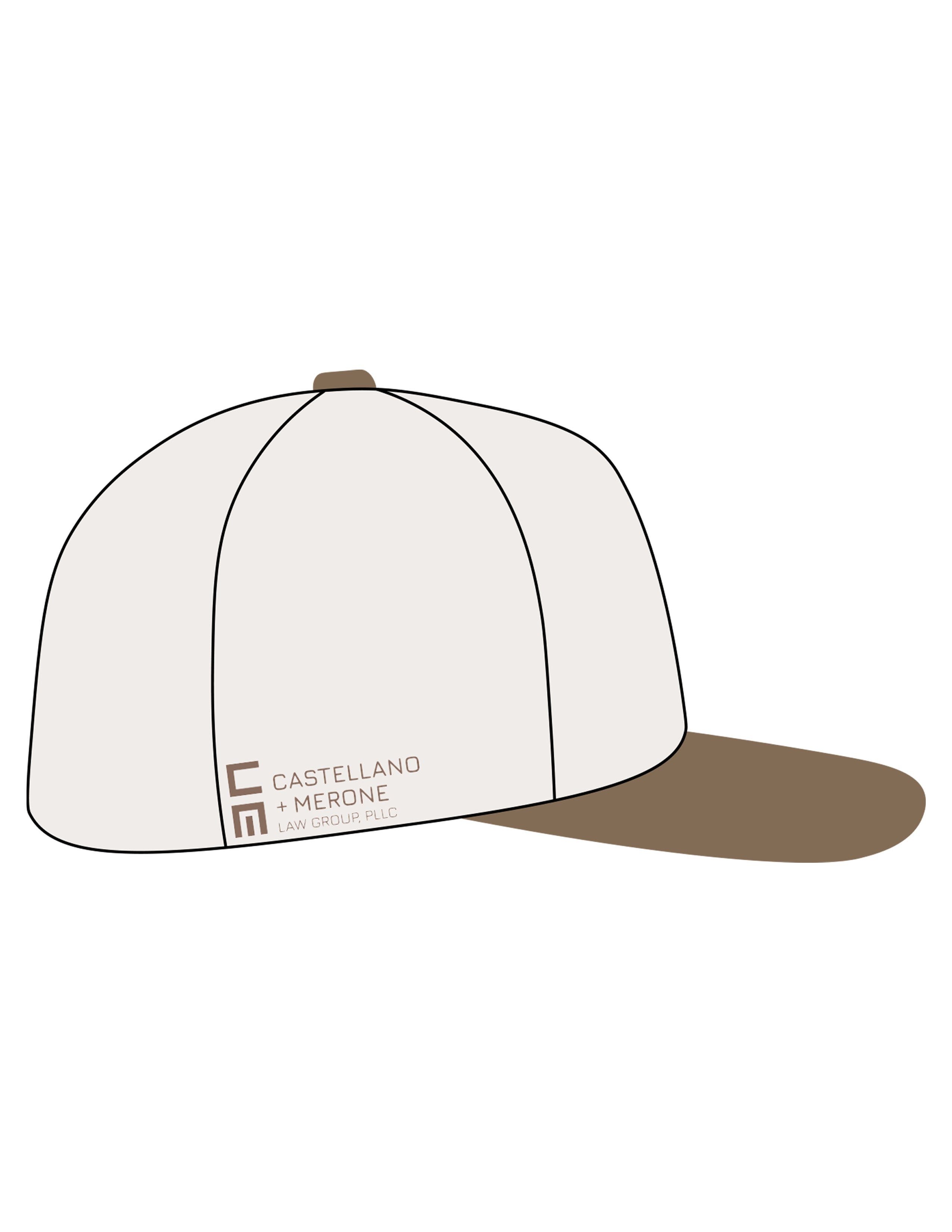 The Canvas Cap - Natural / Walnut - Designed by GI - Center Crown & Right Panel - Embroidered - Walnut