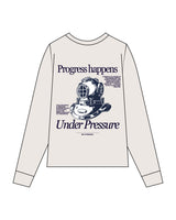 The Mens Long Sleeve - Bone - MD Hyperbaric - Left Chest Round & Back Illustration - Printed - Full Color