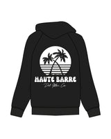 The Womens Zip Hoodie - Black - Haute Barre - Left Chest Stacked & Back Stacked - White