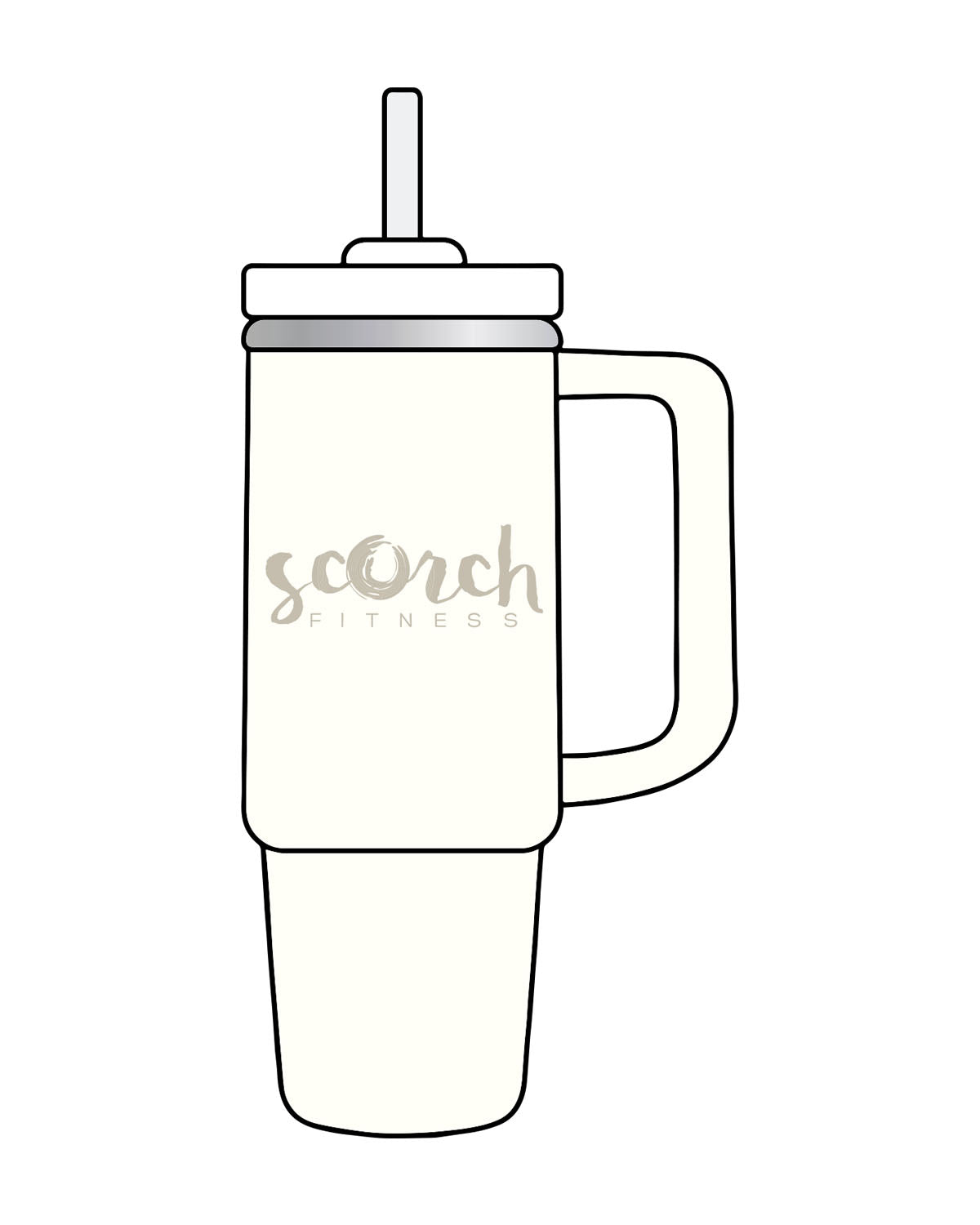 The Tumbler Cup - Off White - Scorch Fitness - Center Body Stacked - Tone on Tone