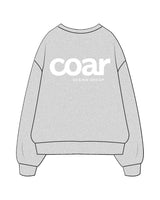 The Womens Crewneck - Heather - Coar - Center Chest Stacked & Back Center Stacked - Printed - White