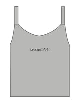 The Micro Rib Strappy Crop Tank - Heather - Bare Pilates - Center Chest - Printed - Black