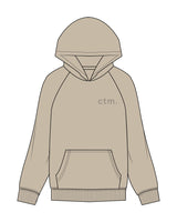 The Mens Hoodie - Washed Taupe - CTM Residential - Left Chest - Tan