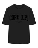 The Womens Oversized Tee - Black - Core LP - Center Chest Stacked - Printed - Black