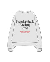 The Mens Crewneck - White Heather - JIV - Back Center Stacked - Full Color