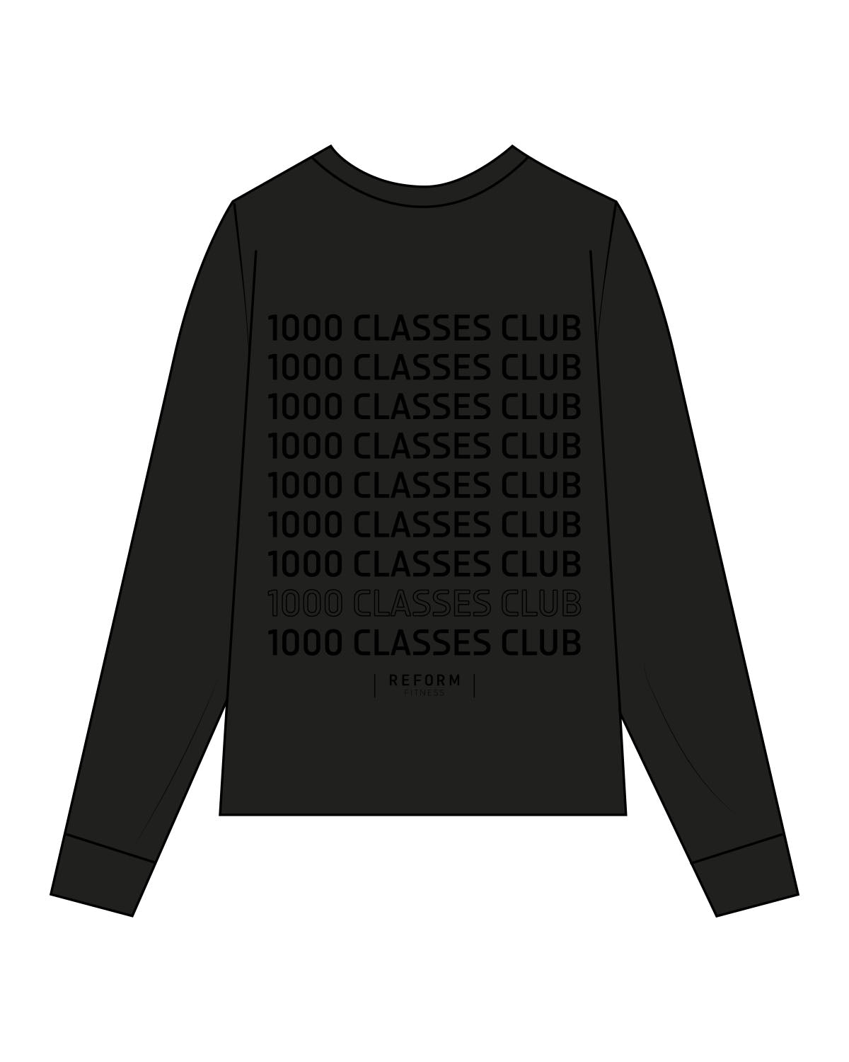 The Womens Oversized Long Sleeve - Black - Reform Fitness - Left Chest & Back Center Stacked - Tone on Tone
