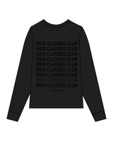 The Womens Oversized Long Sleeve - Black - Reform Fitness - Left Chest & Back Center Stacked - Tone on Tone