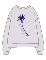 The Womens Crewneck - Orchid - B Long Pilates - Left Wrist Embroidered - Back Image Printed - Blue