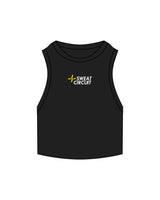 The Ribbed Crop Tank - Black - Sweat Circuit - Center Chest - Embroidered - Full Color