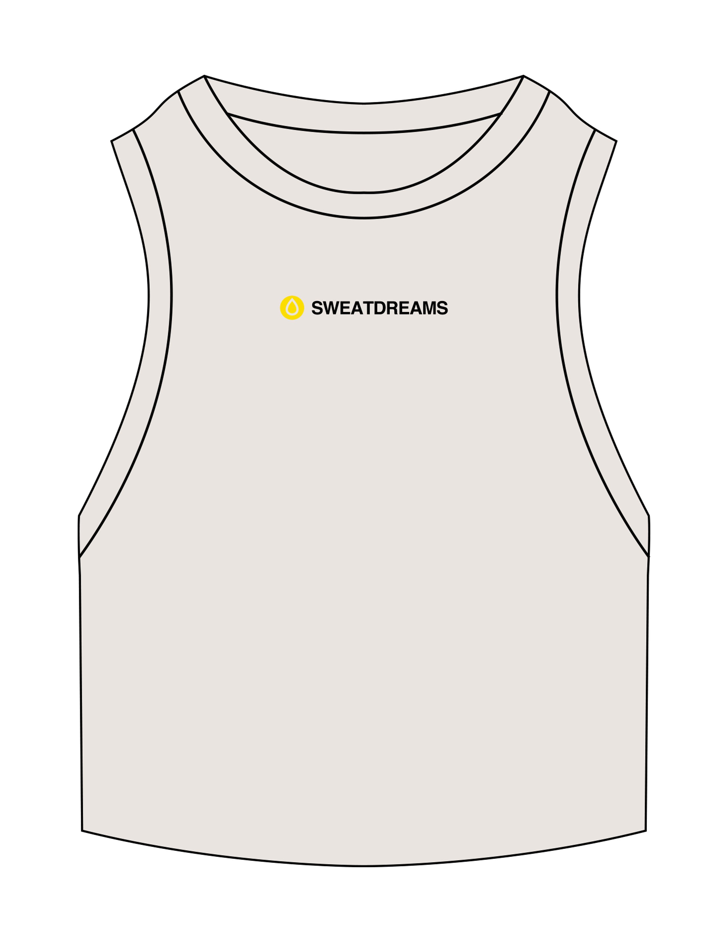 The Ribbed Crop Tank - Bone - SWEATDREAMS - Center Chest - Embroidered - Full Color