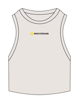 The Ribbed Crop Tank - Bone - SWEATDREAMS - Center Chest - Embroidered - Full Color