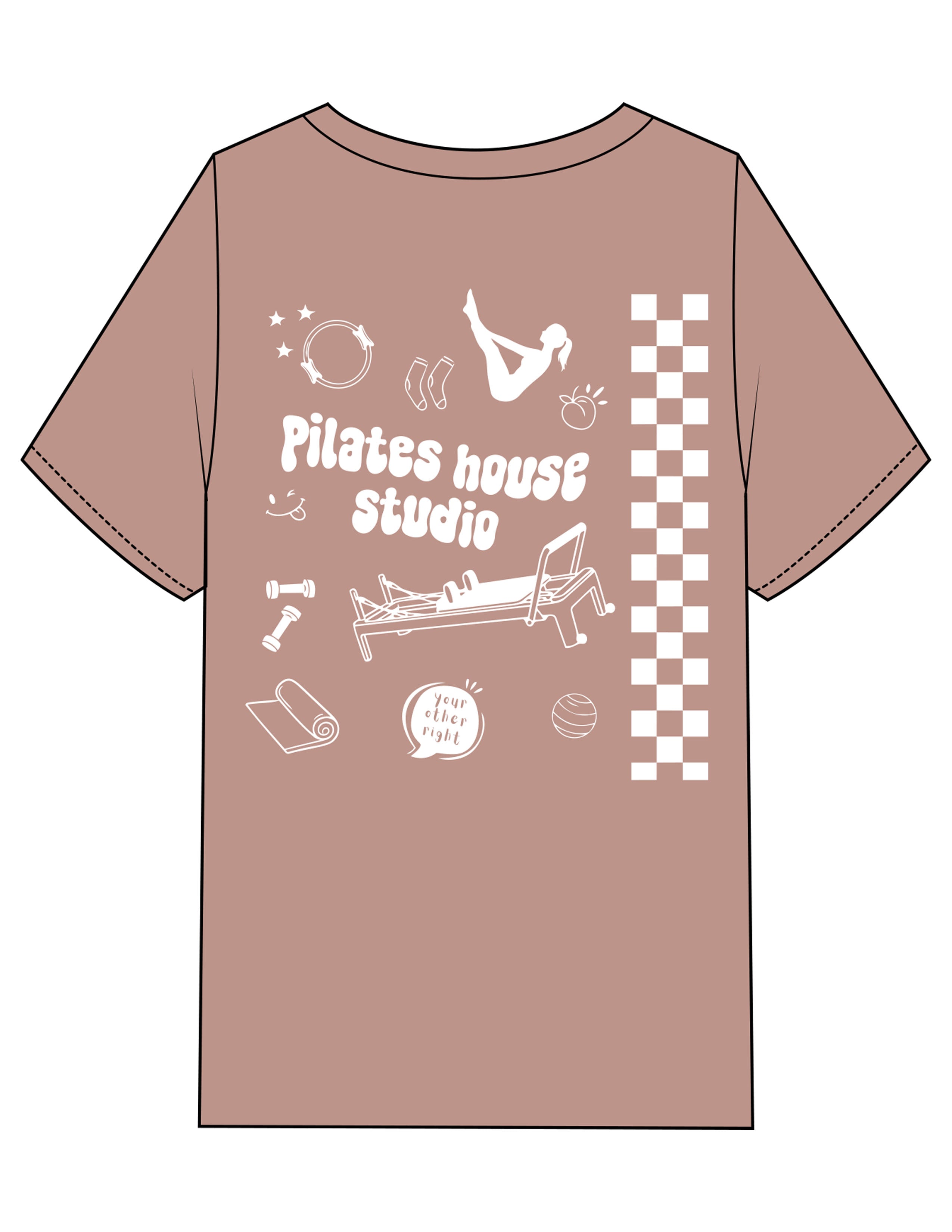The Mens Heavyweight Tee - Washed Pink - PHS - Left Chest & Back Illustration - Printed - White