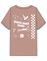 The Mens Heavyweight Tee - Washed Pink - PHS - Left Chest & Back Illustration - Printed - White