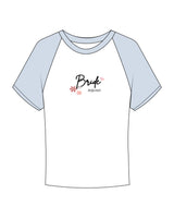 The Micro Rib Baby Tee - White / Baby Blue - Bride Squad - Center Chest - "Squad" - Printed - Full Color