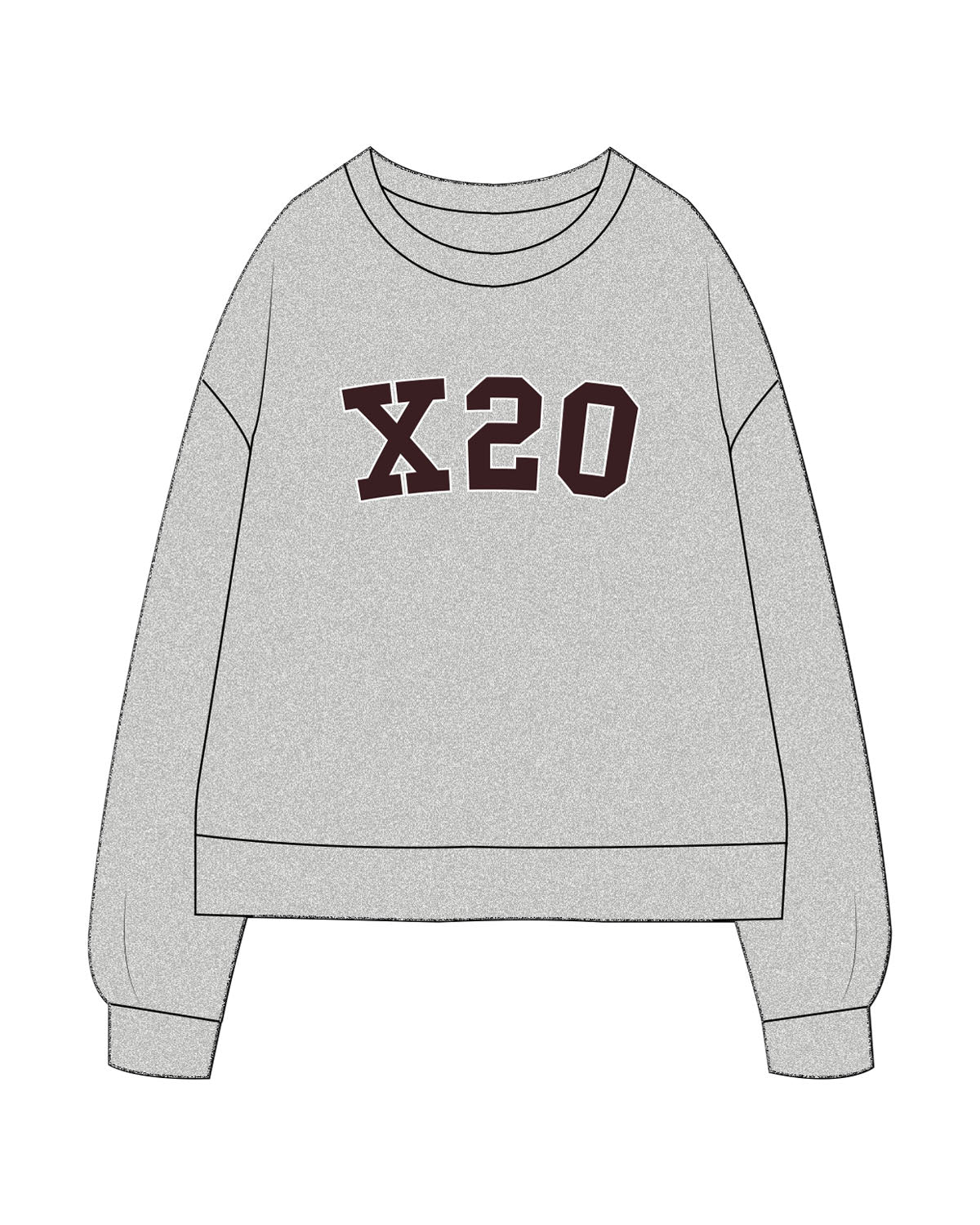 The Recycled Unisex Crewneck - Heather - X20 - Center Chest "X20" - Printed - Full Color