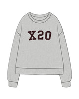 The Recycled Unisex Crewneck - Heather - X20 - Center Chest "X20" - Printed - Full Color