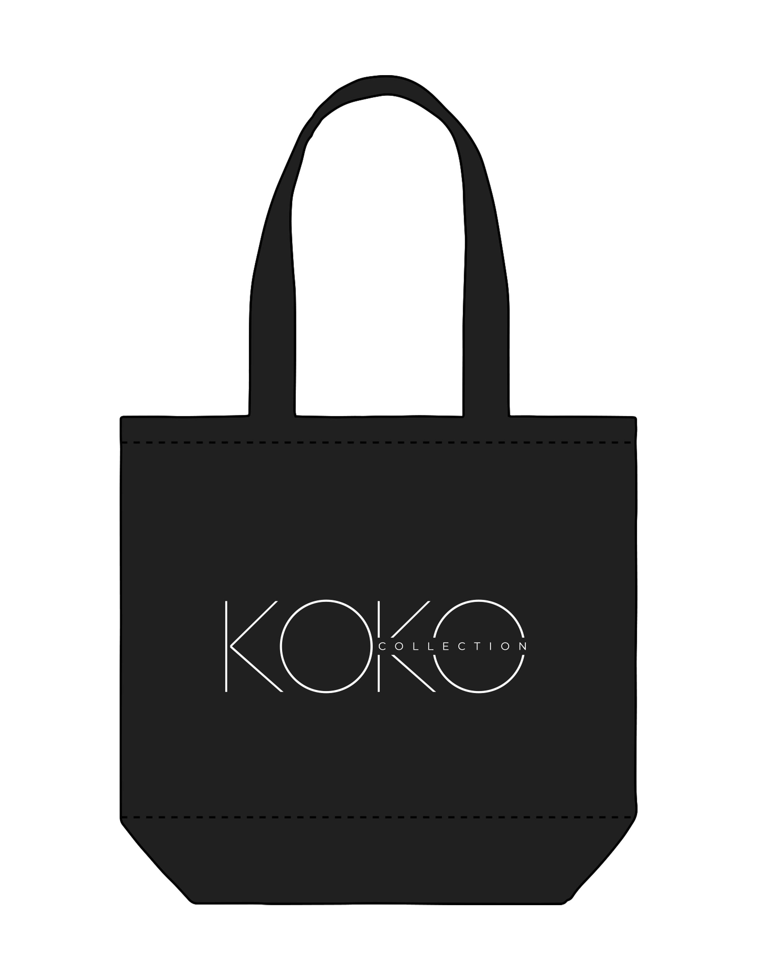 The Promo Tote Bag - Black - KOKO Collection - Center Body Layered - Printed - Full Color