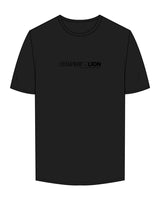 The Mens Tee - Black - Champagne Lion - Center Chest Stacked - Printed - Tone on Tone