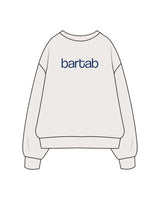 The Mens Heavyweight Crewneck - Bone - Bartab - Left Chest & Center Back - Printed - Midnight Blue