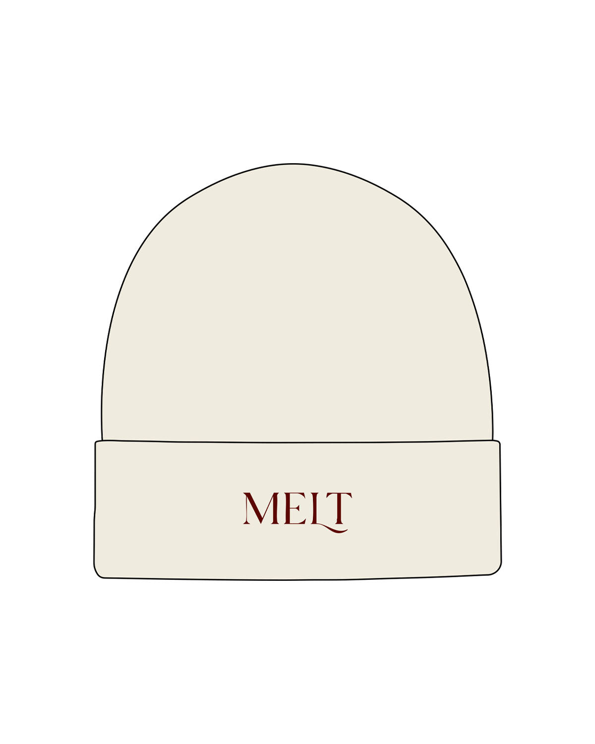 The Beanie - Off White - Melt Hot Pilates - Center Brim - Embroidered - Maroon
