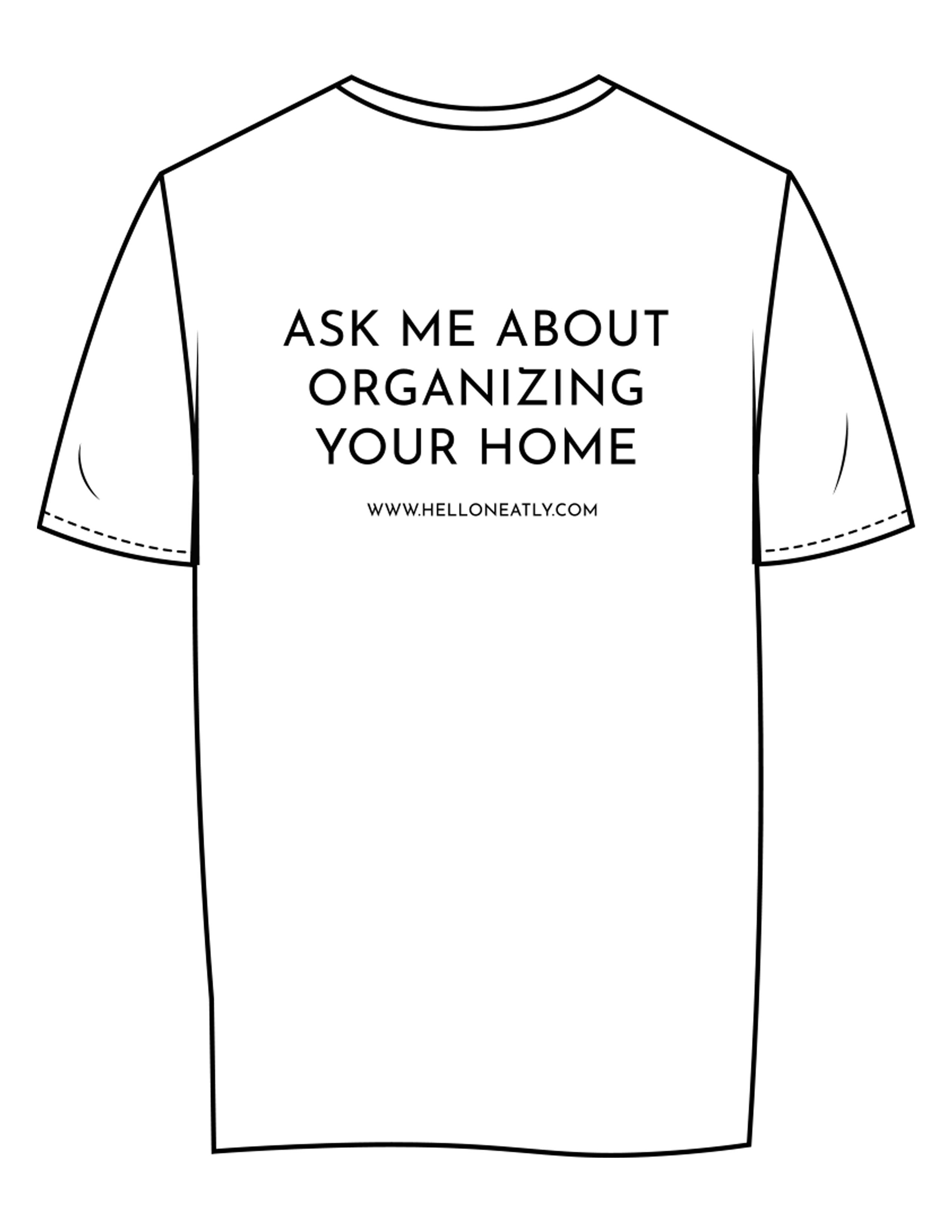 The Womens Tee - White - Neatly - Center Chest & Back Center Stacked "ASK" - Black