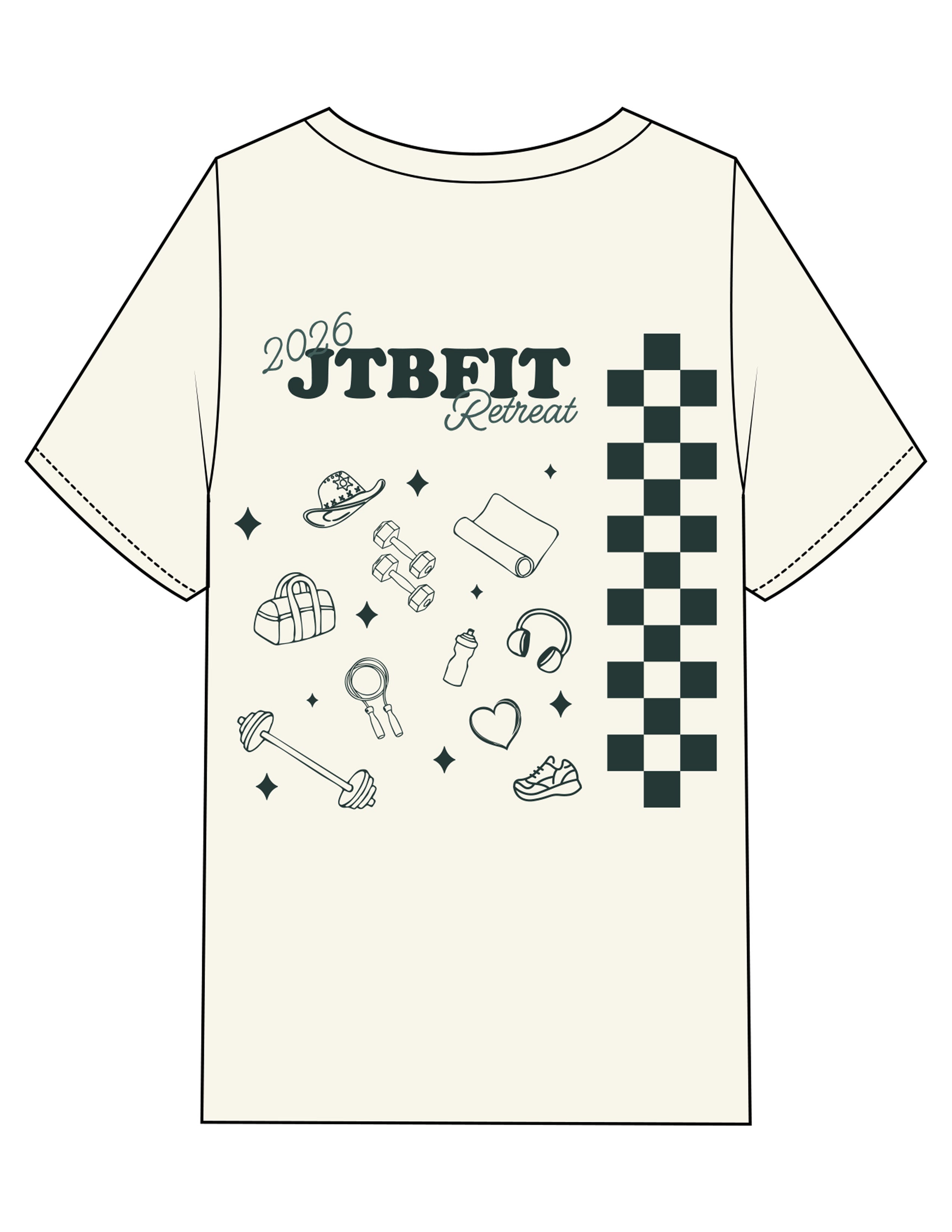The Mens Heavyweight Tee - Off White - JTB Fit - Center Chest & Full Back - Printed - Full Color